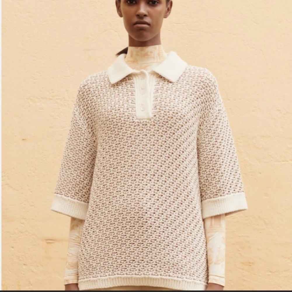 FINAL PRICE. NWT Samsoe Samsoe Open Knit Polo Top